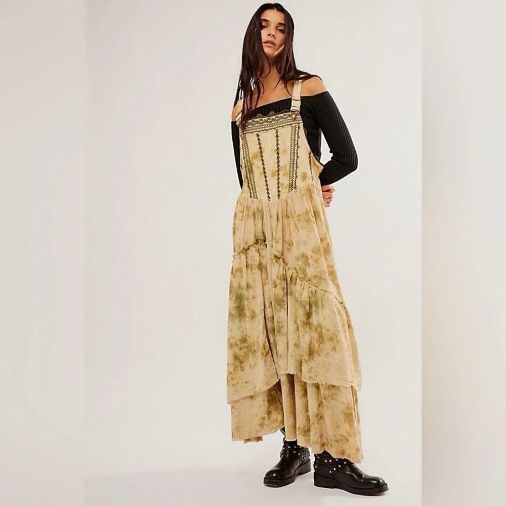 Free People Bali Devon Skirtall in Olive - Picture 2 of 10